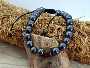 Bracelet Hématite & Oeil de Tigre Shamballa