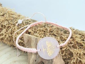 Bracelet Quartz Rose Arbre de Vie