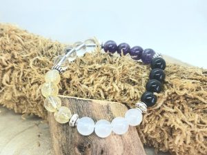 Bracelet Sélénite & Cristal de Roche & Onyx & Citrine & Améthyste