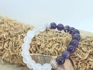 Bracelet Sélénite & Améthyste