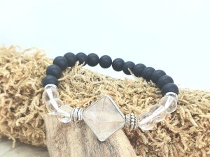 Bracelet Cristal de Roche & Onyx