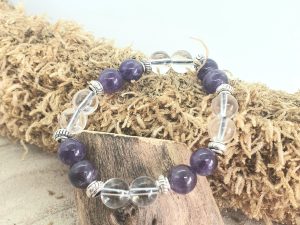Bracelet Améthyste & Cristal de Roche