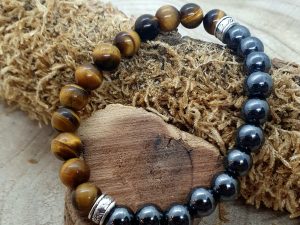 Bracelet Oeil de Tigre & Hématite
