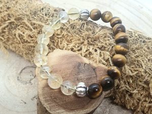 Bracelet Citrine & Oeil de Tigre