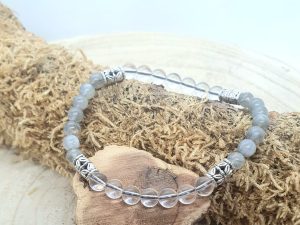 Bracelet Labradorite & Cristal de Roche 6mm