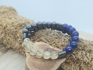 Bracelet Citrine & Lapis-Lazuli & Hématite