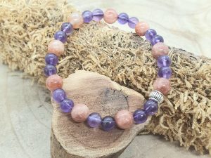Bracelet Améthyste & Pierre de Soleil