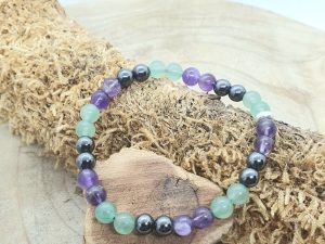 Bracelet Aventurine & Améthyste & Hématite