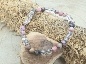 Bracelet Cristal de Roche & Rhodonite