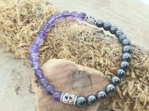 Bracelet Améthyste & Hématite