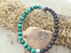 Bracelet Malachite & Grenat
