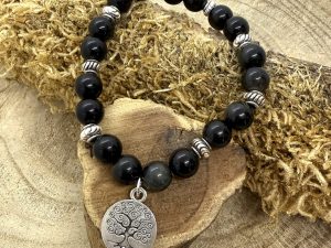 Bracelet Obsidenne oeil céleste Arbre de vie