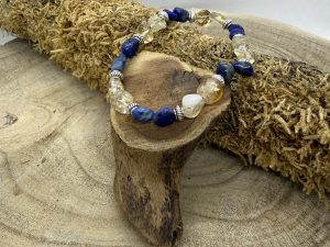 Bracelet Lapis-Lazuli & Citrine Cailloux