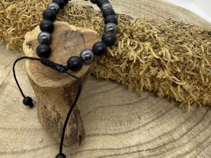 Bracelet Shamballa Onyx & Hématie