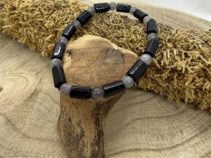 Bracelet Onyx & Labradorite Pierre Tube