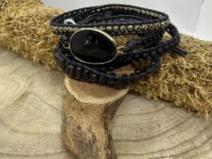 Bracelets Onyx & Quartz Fumée