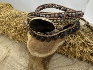 Bracelet Onyx & Rhodonite