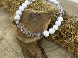 Bracelet Howlite & Cristal de Roche