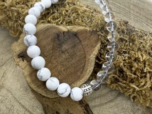 Bracelet Howlite & Cristal de Roche