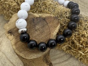 Bracelet Howlite & Onyx Noir