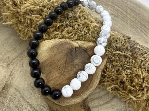 Bracelet Howlite & Onyx 6mm