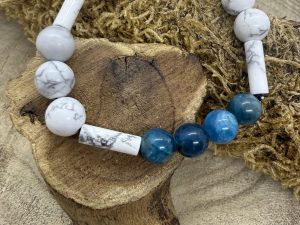 Bracelet Howlite & Apatite bleu