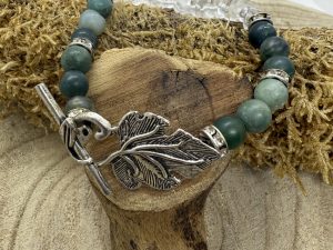 Bracelet Cristal de Roche & Jaspe Verte