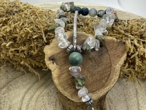 Bracelet Cristal de Roche Jaspe vert Baroque