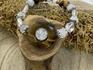 Bracelet Cristal de roche & Oeil de tigre