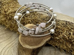 Bracelet Quartz Rose Torsadée