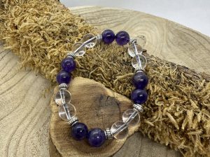Bracelet Améthyste & Cristal de Roche
