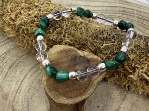 Bracelet Malachite & Cristal de Roche