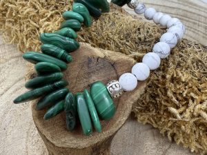 Bracelet Malachite & Howlite
