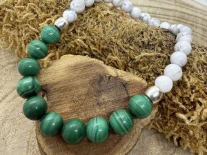 Bracelet Malachite & Howlite 6/8mm