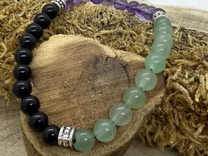 Bracelet Aventurine & Onyx & Améthyste