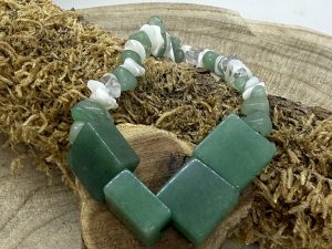 Bracelet Aventurine & Nacre Blanc & Cristal de Roche
