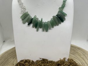 Collier Aventurine & Cristal de Roche