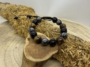Bracelet Onyx & Oeil de tigre & Hématite