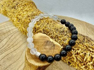 Bracelet tourmaline noire et sélénite