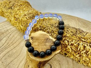Bracelet tourmaline noire et opaline