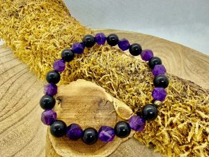 Bracelet tourmaline et améthyste facettée