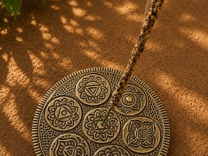 Porte-Encens 7 Chakras en Métal Artisanal – Support Spirituel pour Bâtonnets d’Encens