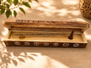 Porte-Encens Fleur de Vie en Bois – Support à Encens Spirituel et Énergétique