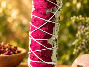 Fagot de Sauge de Californie & Pétales de Rose Rouge